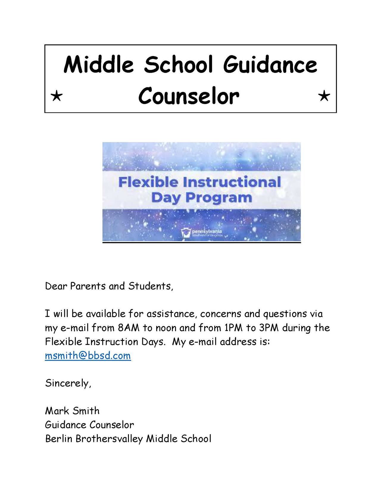 F.I.D. (Flexible Instrustion Day) Information